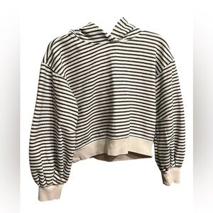 Lou & Gray black and white striped hoodie sweatshirt